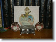 DSC02194 * More Valentines on the bookshelves.  The little hearts in the frames are mini Tasha Tudor cards. * More Valentines on the bookshelves.  The little hearts in the frames are mini Tasha Tudor cards. * 1280 x 960 * (563KB)