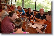 DSC_0536 * Left side of table:  KleinO, Sky, Wild Bill and Dudlee's wife.
Right side of table:  Jamie Beyer, Laura, Dave Miller, Jedly, Joyce, Mike Shields, Karen, Ol' Tom and Dudlee. * 4496 x 3000 * (3.9MB)