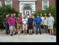 20220806_Billy_01 * The Lange Gang 47th Reunion in front of Lange House. From left to right: Laugh Rat, Stillmonkey, Klein, Phule, Wild Bill Brearley, Schlenky, Billy, Mike Shields, Pat Barnes, Norris, Animal, Ensign, Gallagher and Sky. * 2048 x 1536 * (1.27MB)