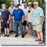 20220806_Phule_01_R * The Lange Gang 47th Reunion in front of Lange House. From left to right: Mike Shields, Pat Barnes, Norris, Animal, Ensign, Gallagher and Sky. * 3422 x 3457 * (6.93MB)