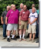 20220806_Phule_02_L * The Lange Gang 47th Reunion in front of Lange House. From left to right: Laugh Rat, Stillmonkey (hiding), Klein, Phule, Wild Bill Brearley, Schlenky, Billy. * 2850 x 3389 * (3.95MB)