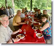 20220806_Phule_12 * Enjoying food from the Cornbred BBQ caterers.  From left to right: Gallagher, Jamie Beyer, Walt Seubert, Kimiko, Pat Barnes, Wild Bill Brearley, Schlenky, Ray Patrilla, Norris and Alisa. * 2986 x 2538 * (2.81MB)